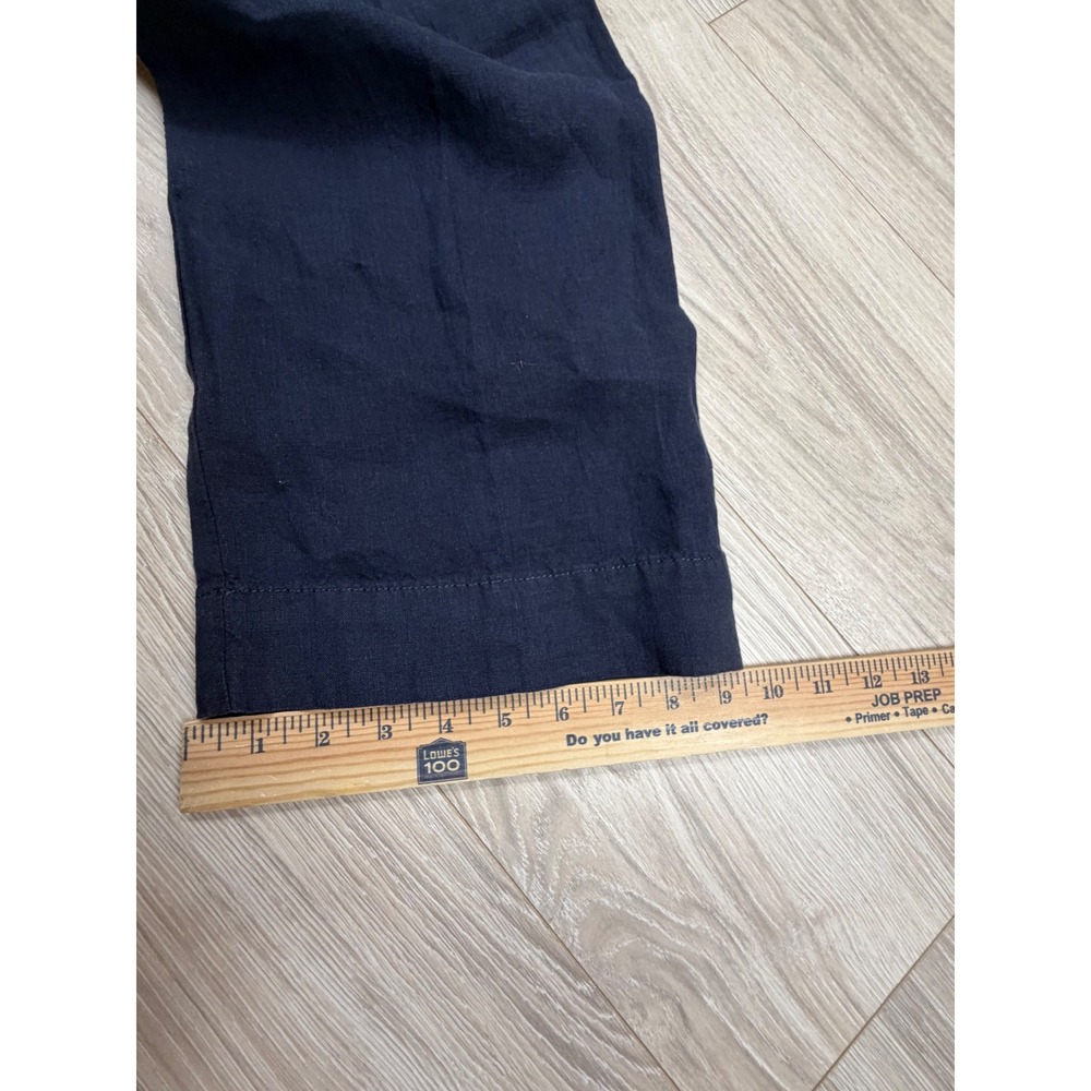 Lilly Pulitzer Breeta Navy Blue 100% Linen Wide Leg Trousers‎ Pants Womens 16 - Picture 8 of 10